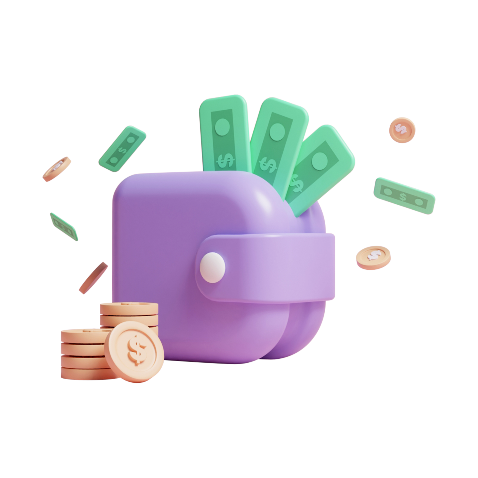 3D Man Saving Money Image